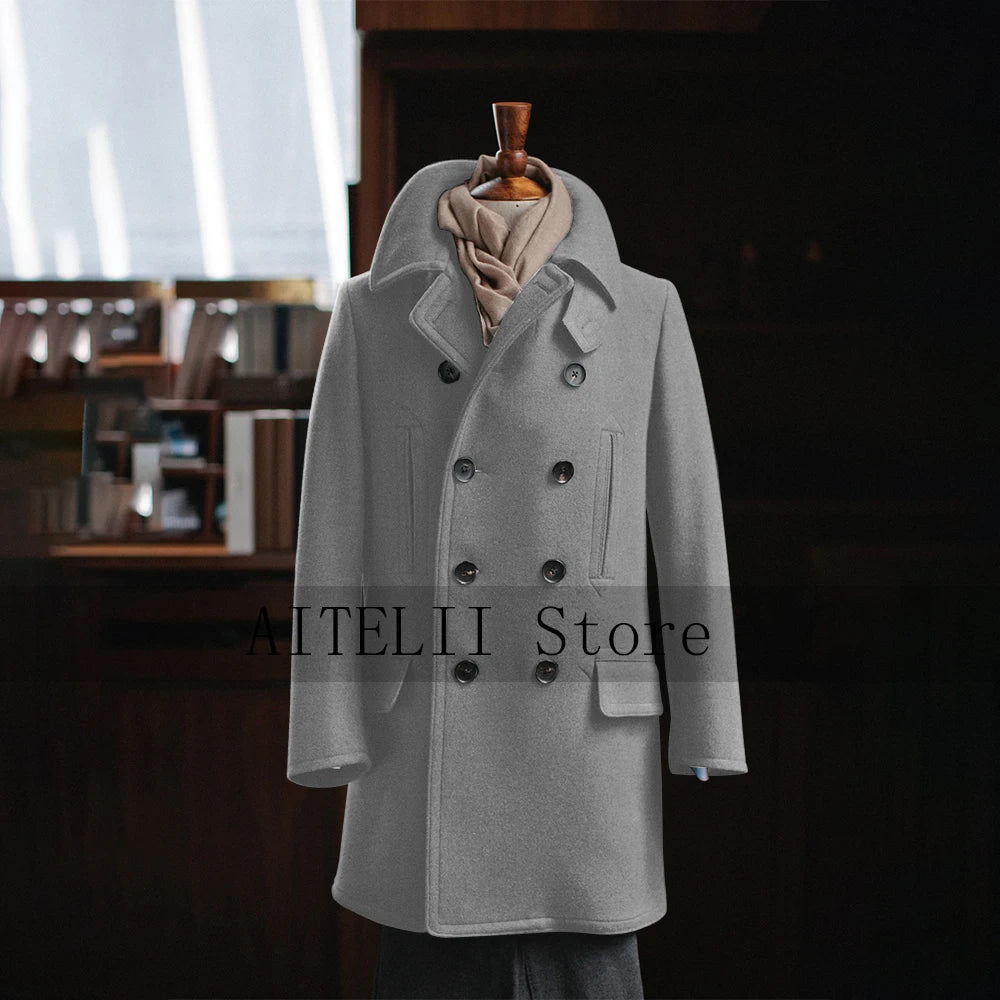 Woolen Coats for Men Dress Jackets Mantel Suit Top Male