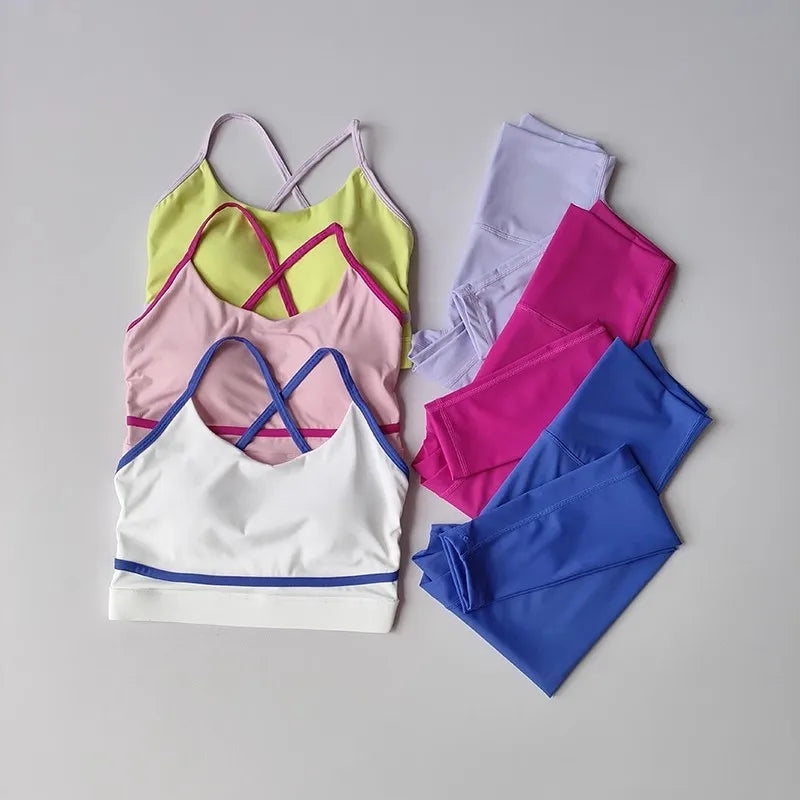 Women's Yoga Set Workout  2 Piece High Waist Yoga Leggings