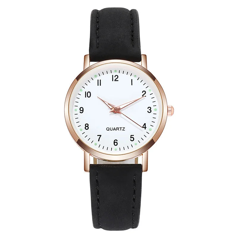Women Leather Belt Watches Ladies Luxury Analog Quartz Luminous Wristwatch