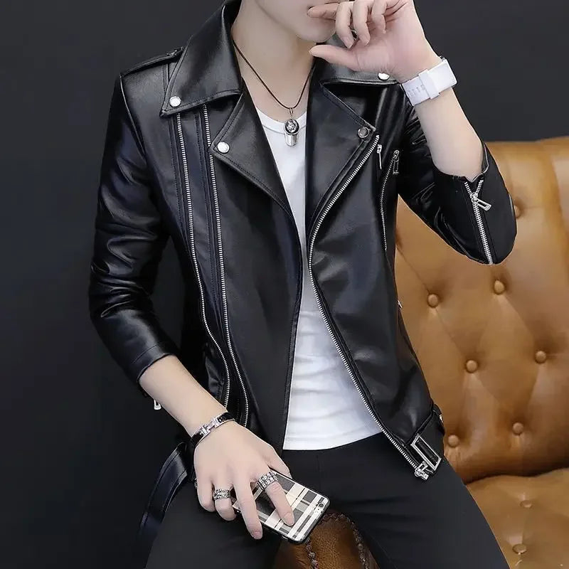 Coats Black Leather Jacket for Men