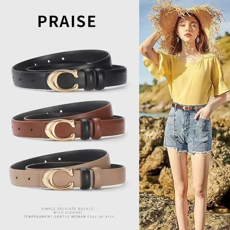 C-buckle Belt Retro Joker Jens Skirt Belt Casual Commuter Decorative Thin Belt Women Belts