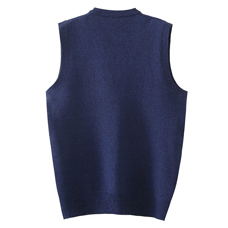 Knit Vest New Sweater For Men Casual V-neck