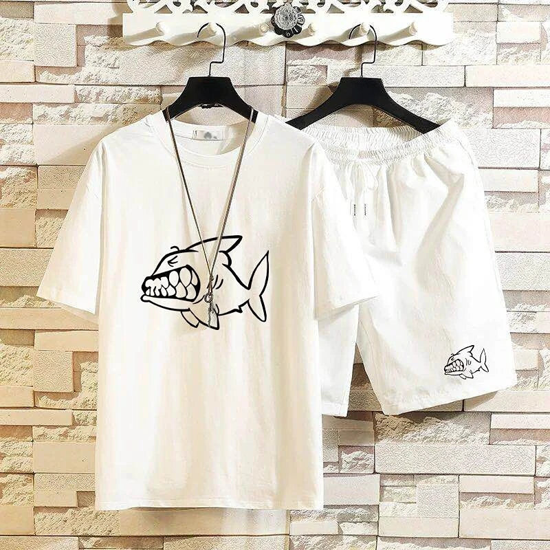 Men's Shorts Sets New InSlim Fit T Shirt  Graphic Stretch