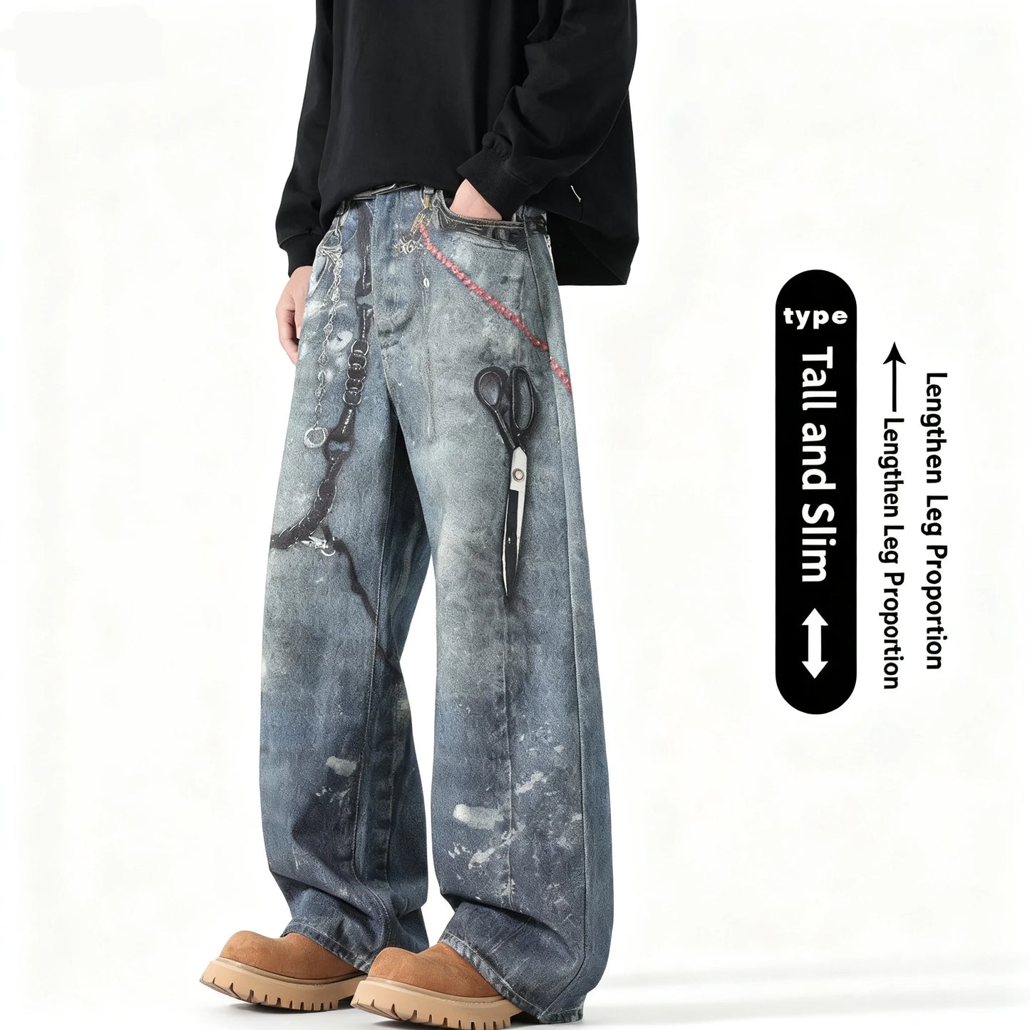 Men's Loose Wide-Leg Pants,