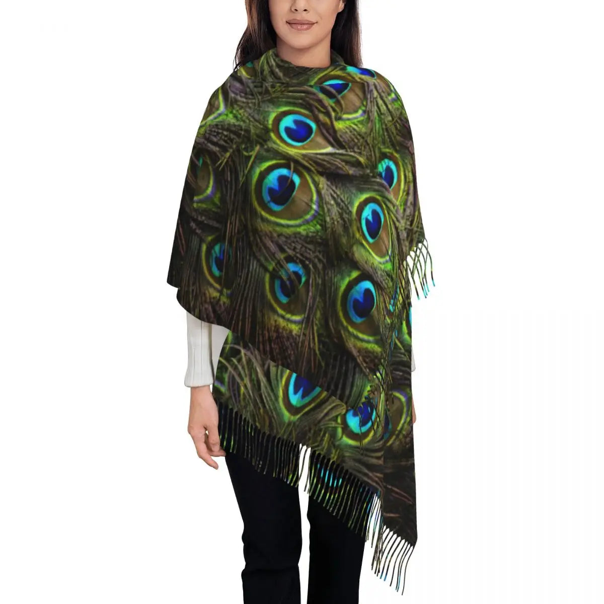 Customized Ladies Long Peacock scarves