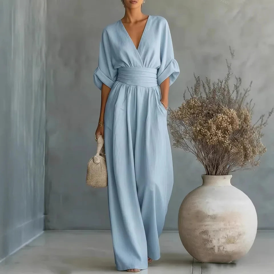 Women's Jumpsuit  High Waist V-neck  Casual Daily Business Rompers