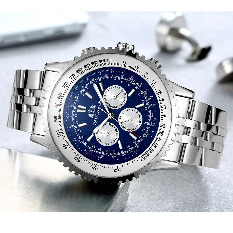 Mechanical Self Wind Leather Fashion Sports 50mm Classic watch