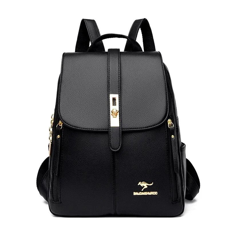 Women Large Capacity Backpack High Quality Leather Vintage Bags
