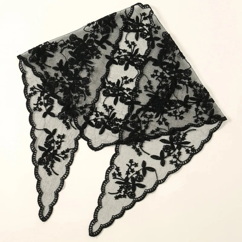 Fashion Ins Lace Hair Scarf Women Retro Triangle hair Bands