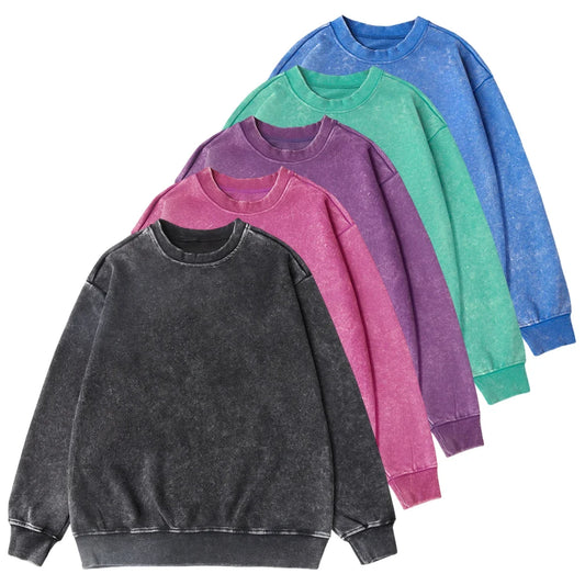 Washed Sweatshirt for Men Women Cotton