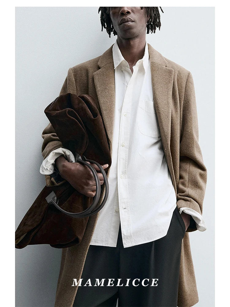 MAMELICCE Original design Mid-length woolen coat