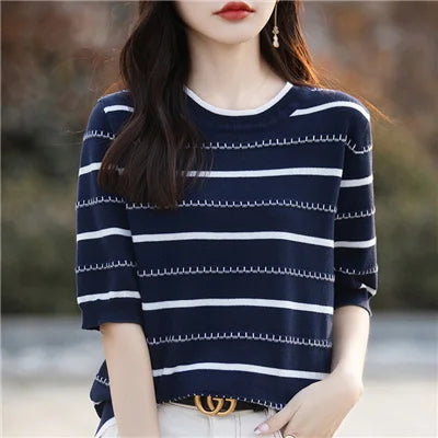 Women's T-Shirt Summer 100% Cotton Sweater