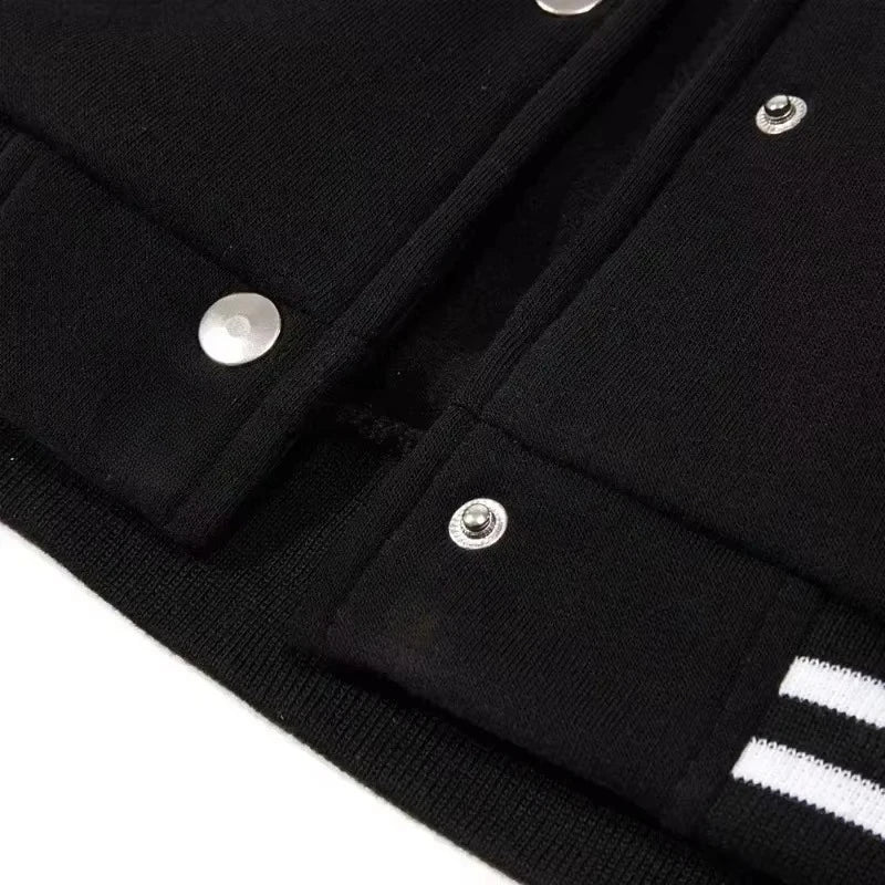 Men's Casual Baseball Jacket - Contrast Cuff Design