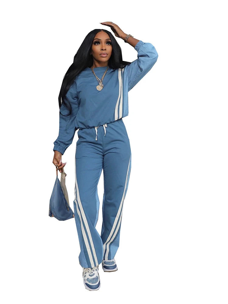 Sweatsuits for Woman  Sports Fashion Full Sleeve Sweatshirt and Drawstring