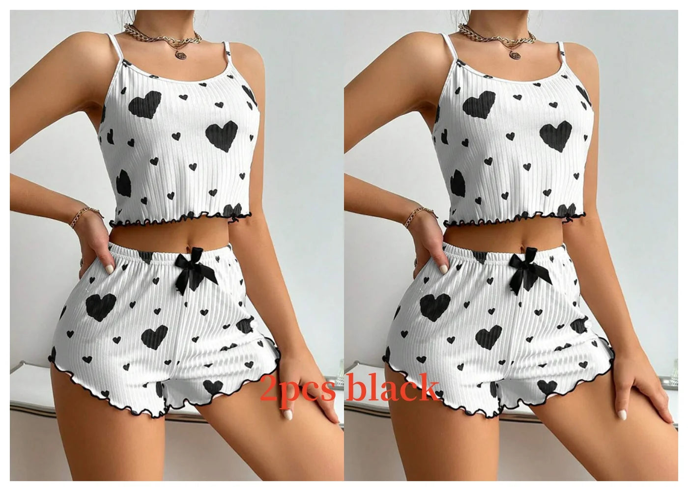 Women's Pajamas Set Sleepwear 2 PCS Short Tank Tops And Shorts