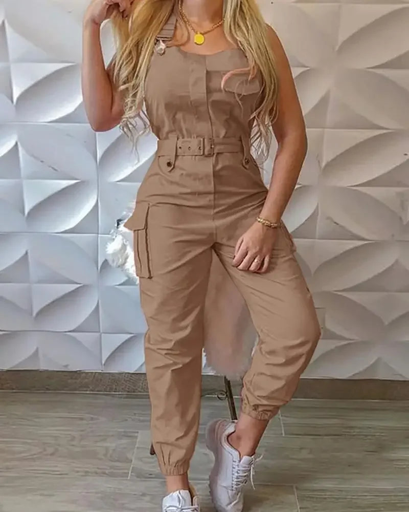 Fashion Strap Jumpsuit Women Loose Dungarees Long Rompers