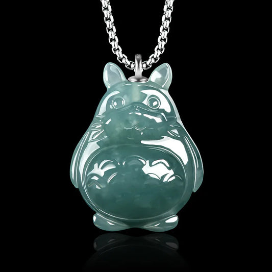 Genuine Natural Jadeite Blue Water Three-dimensiona Pendant