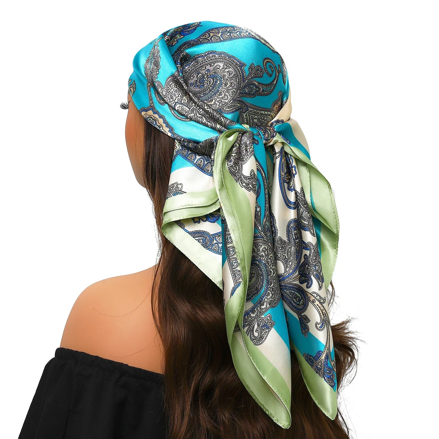 Head Scarf for Women Luxury Brand Satin Bandana