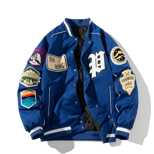 Winter Varsity Jacket Men Women Letter Badge American Baseball Jacket Street Fashion