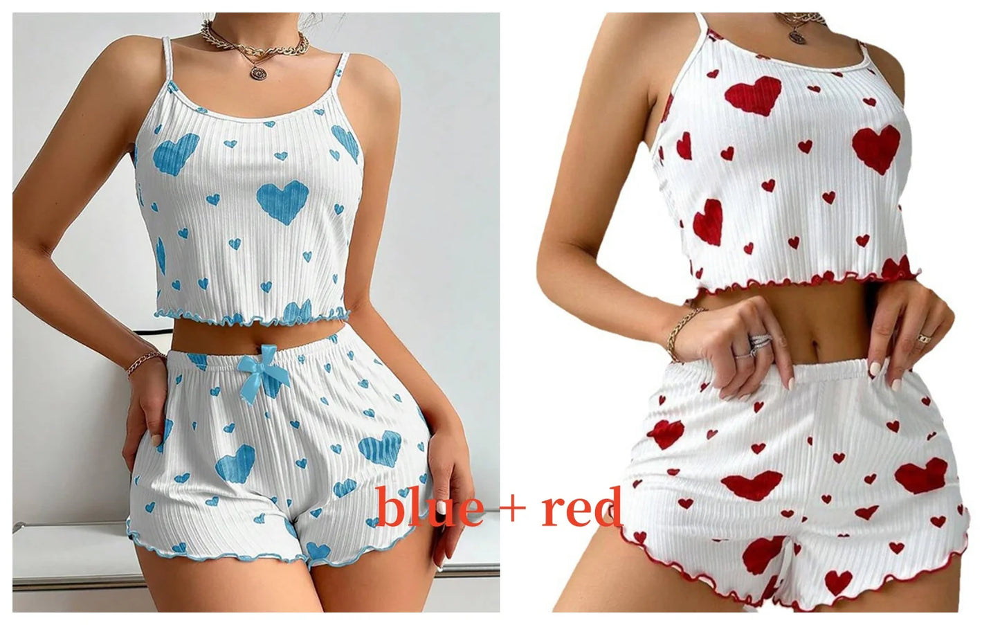 Women's Pajamas Set Sleepwear 2 PCS Short Tank Tops And Shorts