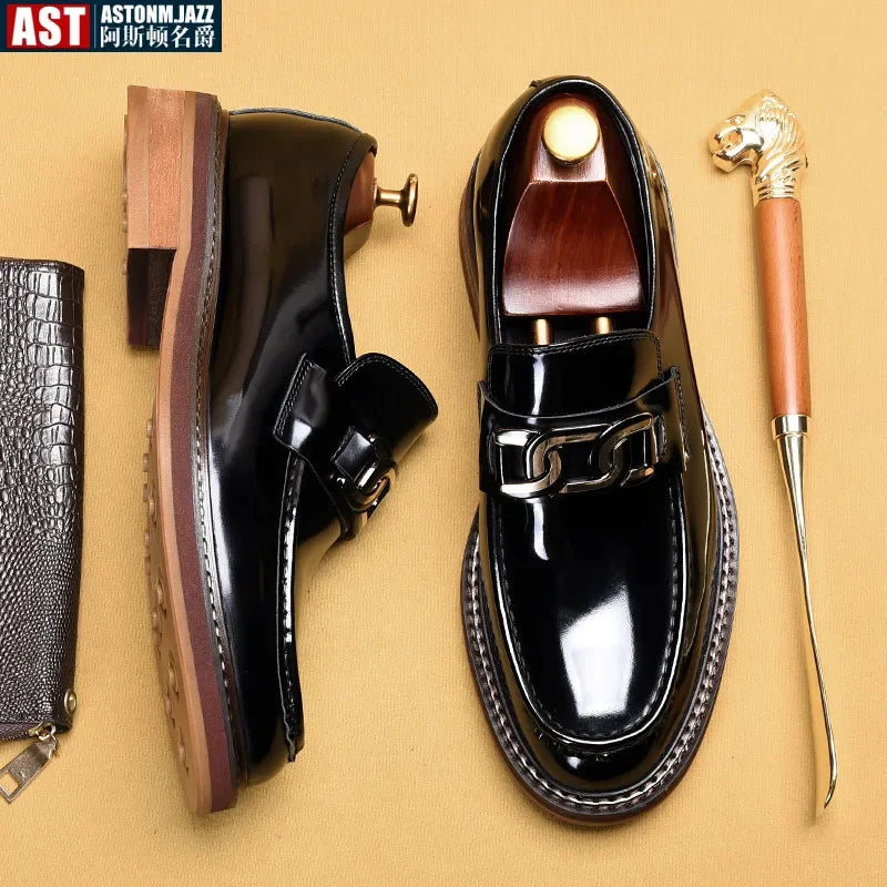 Slip on Dress Shoes Men Genuine Leather Italian Loafer Shoes