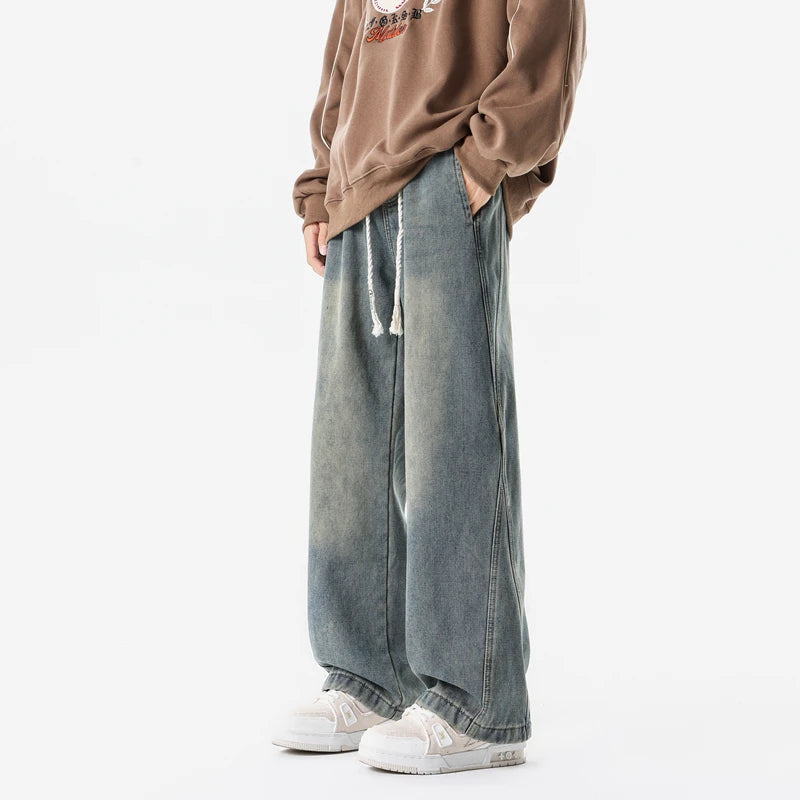 Unisex Vintage Straight Wide Leg Jeans