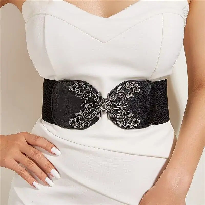 Women's belt with elastic waistband