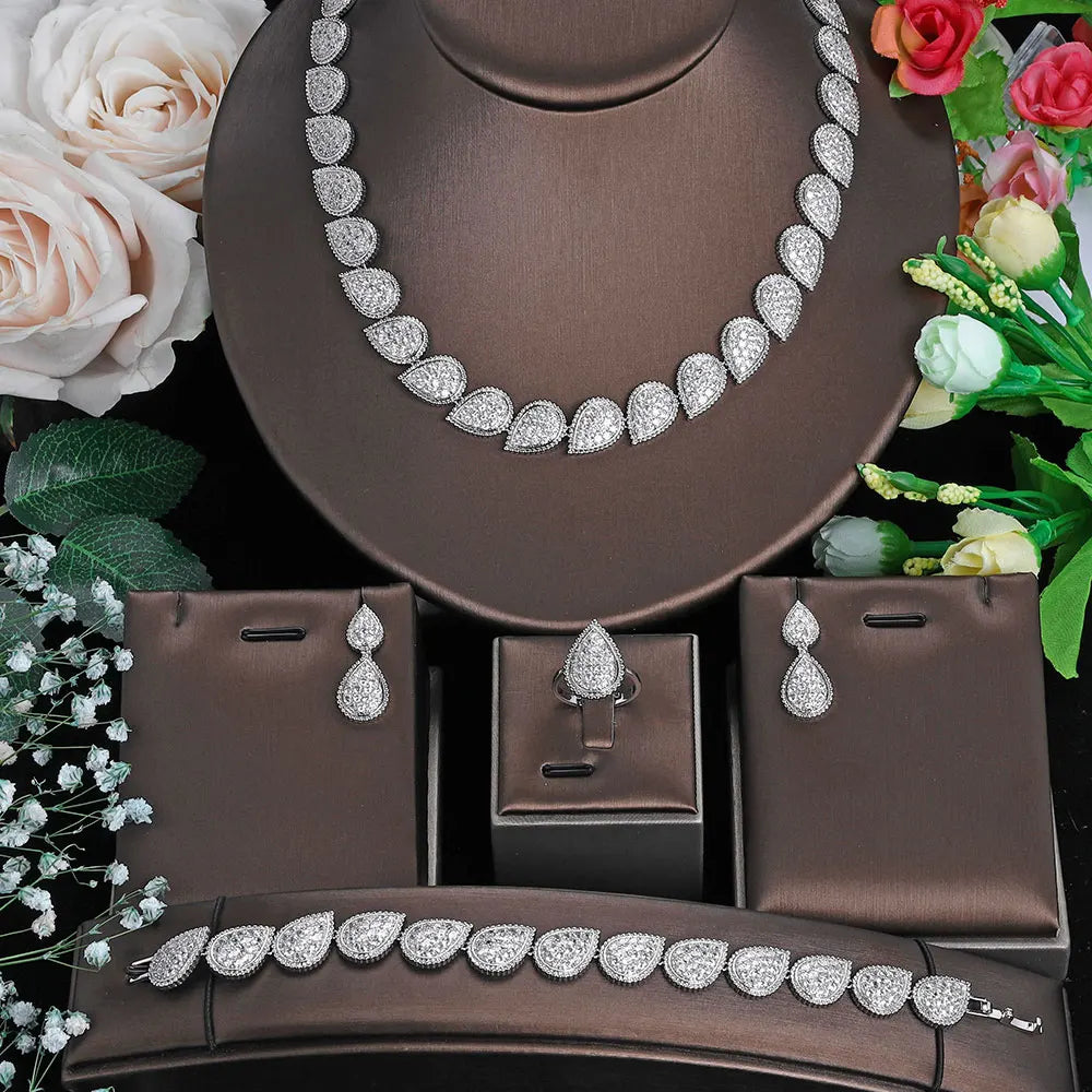 Cubic Zirconia Bridal Wedding Jewelry Set