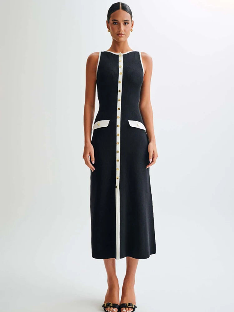 Knit Ribbed Cardigan Maxi High Waist Women's Knitwear