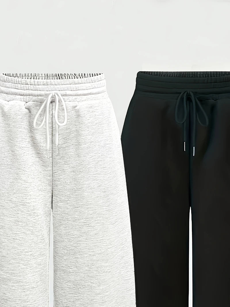 Casual Pants for Women: Simple Front-Tie Loose Fit Wide-Leg Trousers