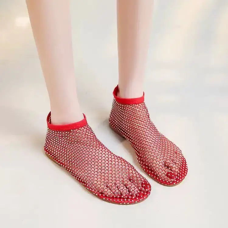 Women Summer Flats  Luxury Rhinestone  Sandals