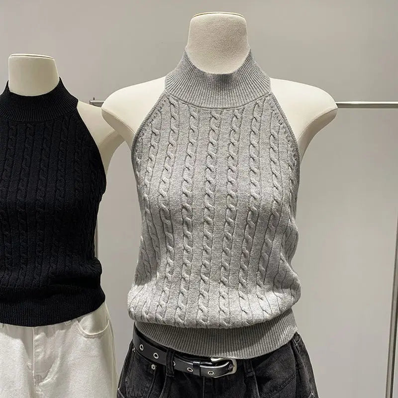 Halter Neck Sleeveless Tank Top for Women