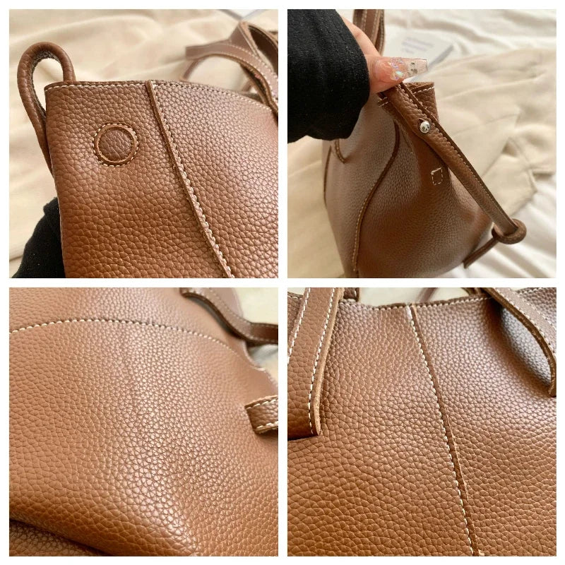 Vintage Shoulder Bags for Women PU Leather Tote Underarm Bags