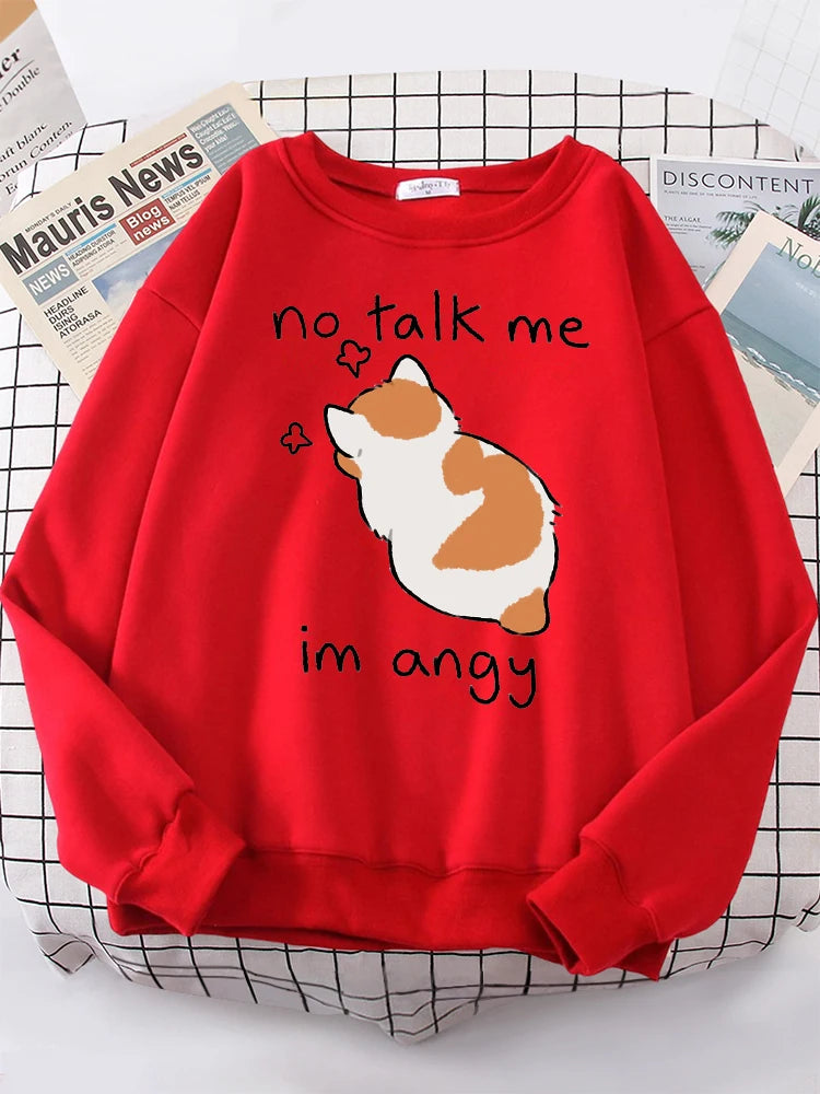 Female Sweatshirts Cat Print Top