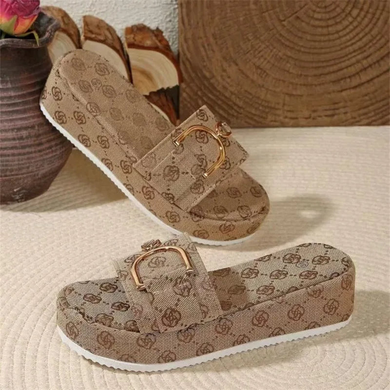 Women Wedges Slippers  Outdoor High Heels Women Slippers