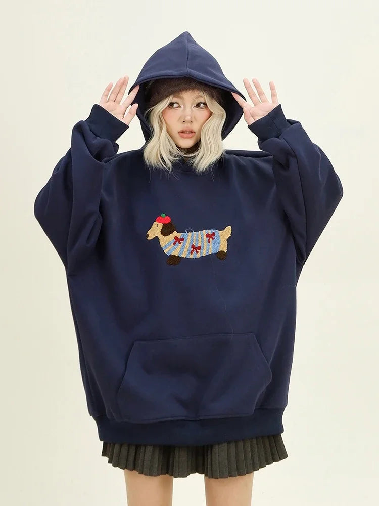 Women Sweatshirt Streetwear Couples Tops Casual Loose Hoodie