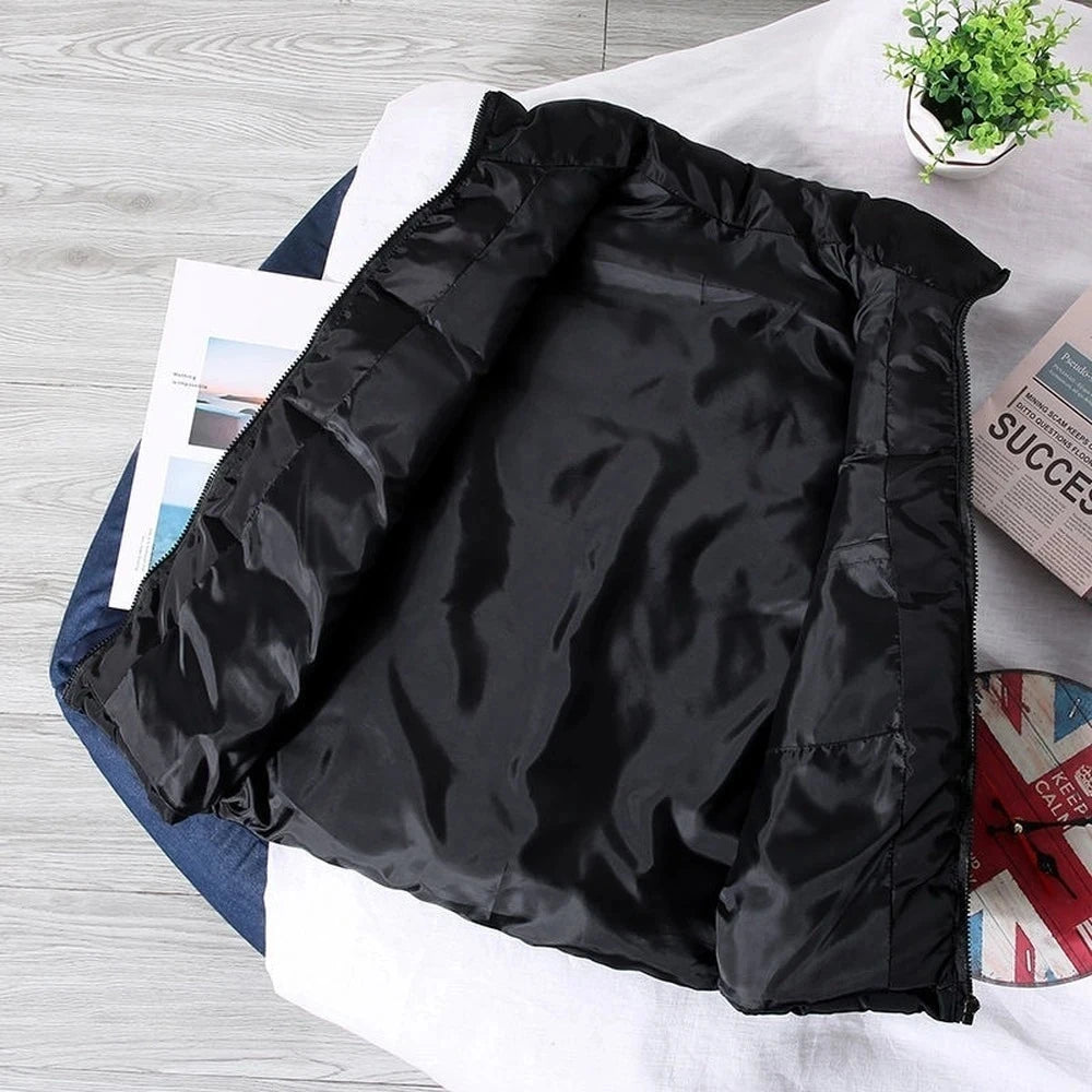 White Vest Jacket Men Slim Fit Stand Collar
