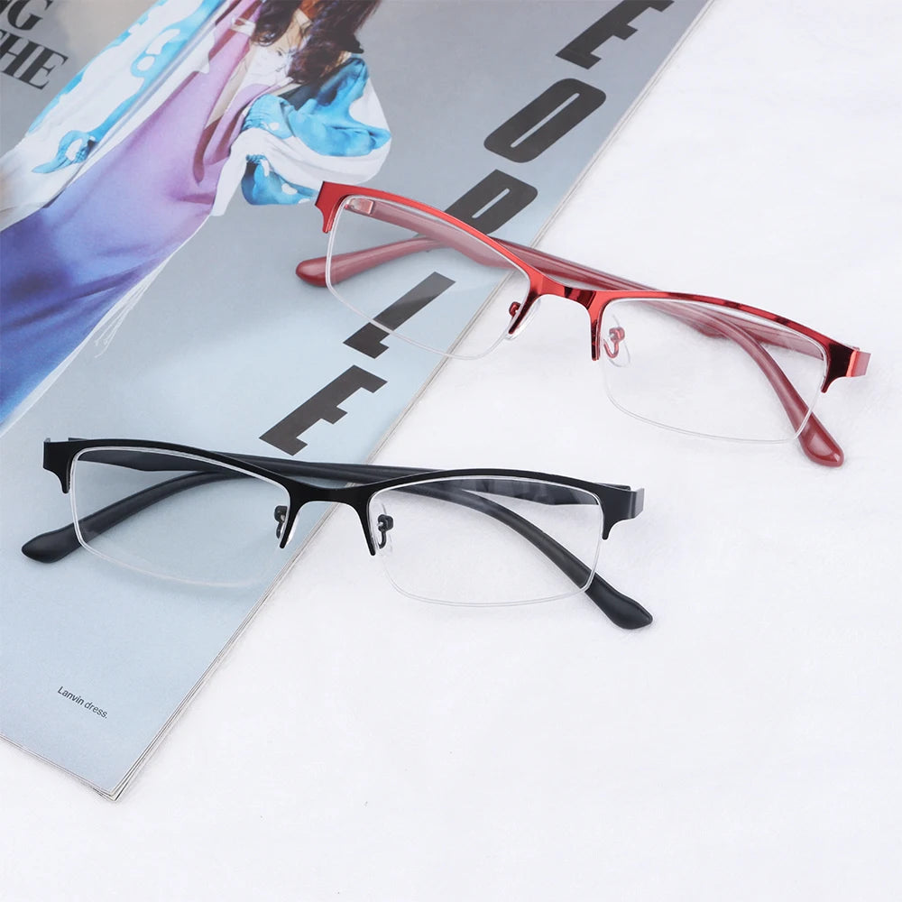 Women Half Frame Optical Computer Goggles Short-sighted Eyewear